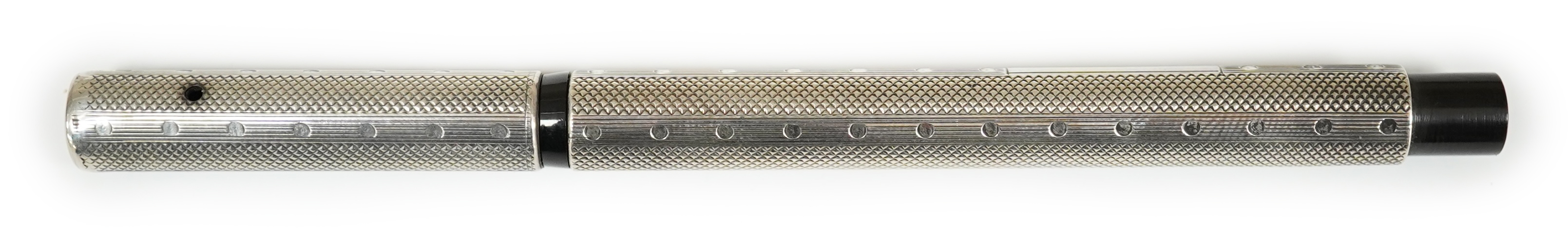 A line and dot silver Eyedropper, fully hallmarked, c.1922